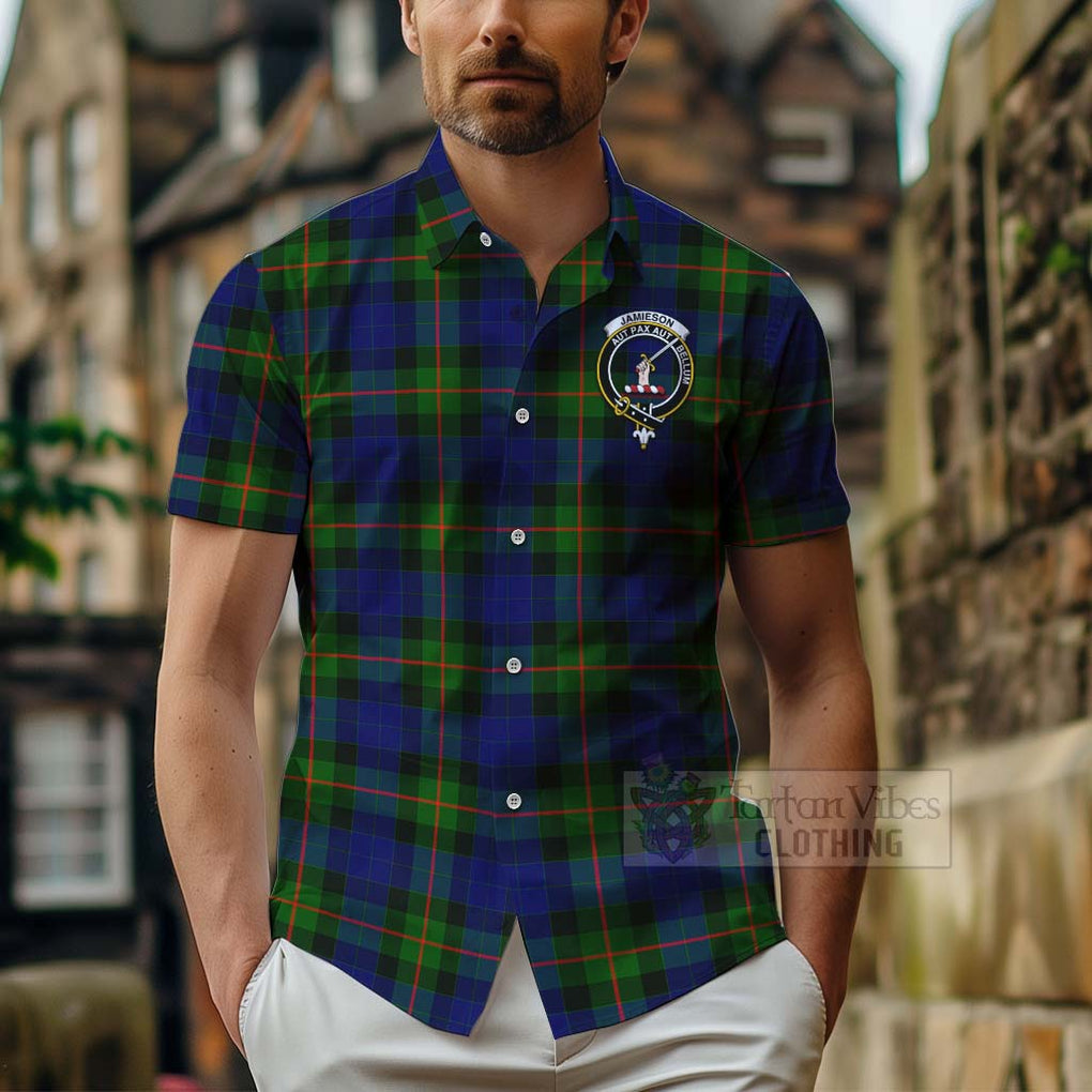 Jamieson Tartan Hawaiian Shirt with Family Crest Celtic Skull Style - Tartan Vibes Clothing