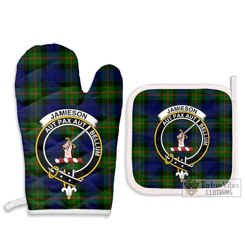 Jamieson Tartan Combo Oven Mitt & Pot-Holder with Family Crest - Tartan Vibes Clothing