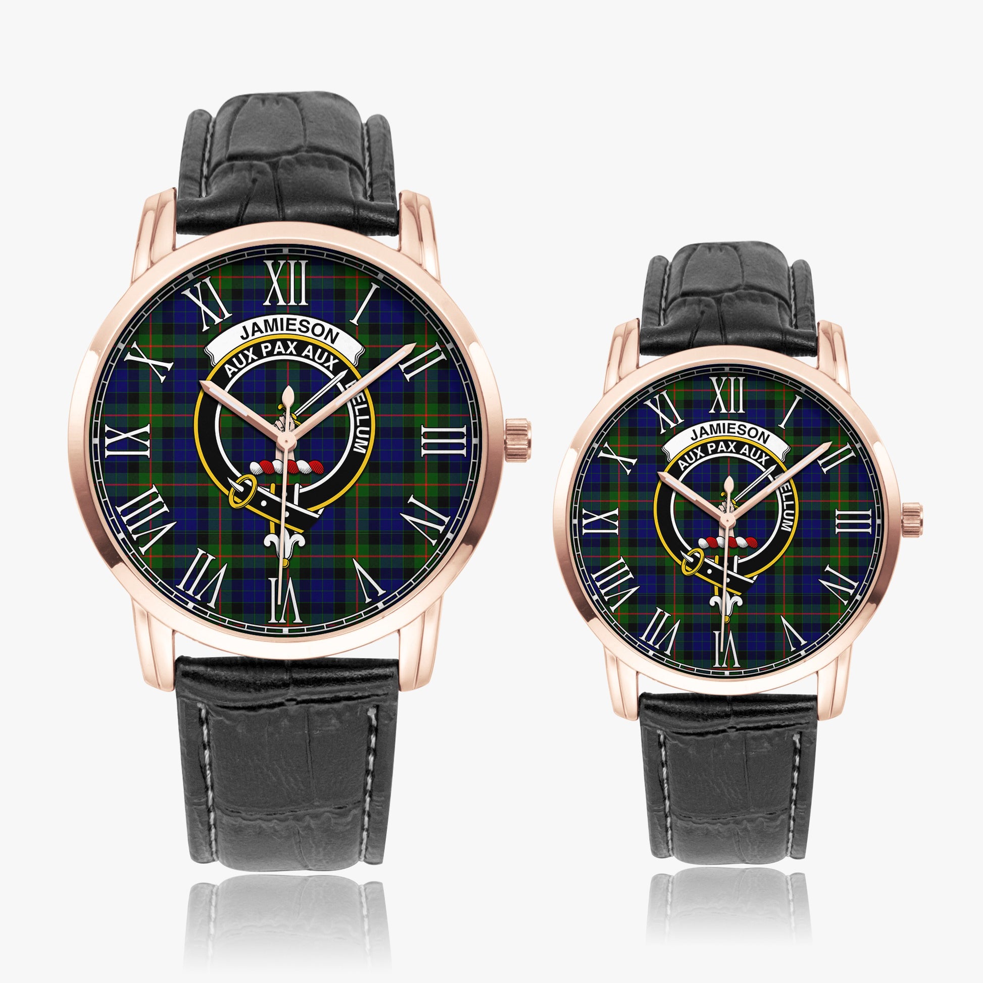 Jamieson Tartan Family Crest Leather Strap Quartz Watch - Tartan Vibes Clothing