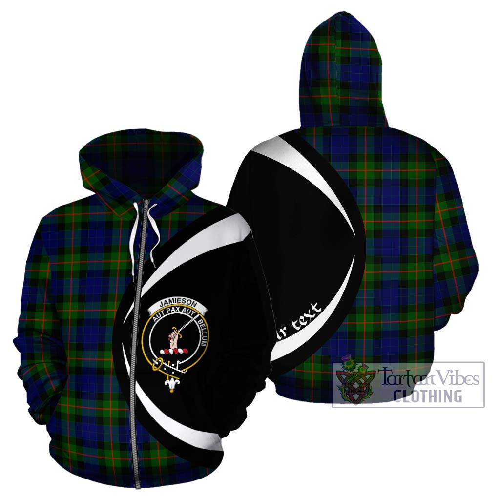 Jamieson Tartan Hoodie with Family Crest Circle Style - Tartan Vibes Clothing