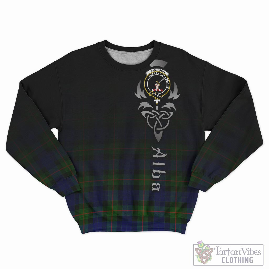 Jamieson Tartan Sweatshirt Featuring Alba Gu Brath Family Crest Celtic Inspired - Tartan Vibes Clothing
