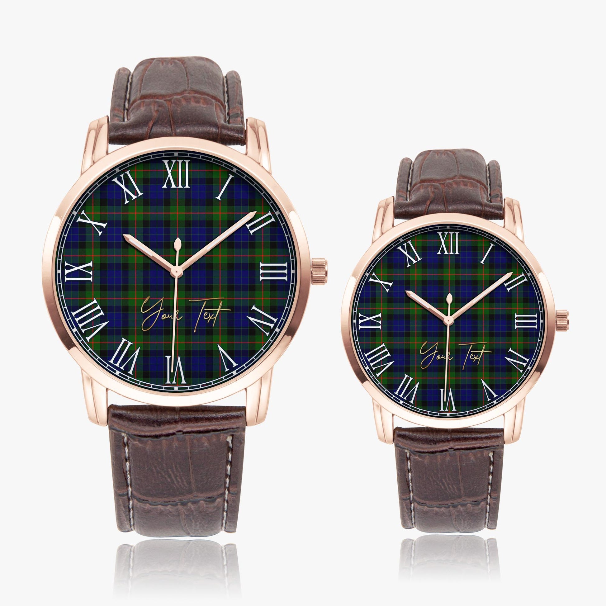 Jamieson Tartan Personalized Your Text Leather Trap Quartz Watch - Tartan Vibes Clothing