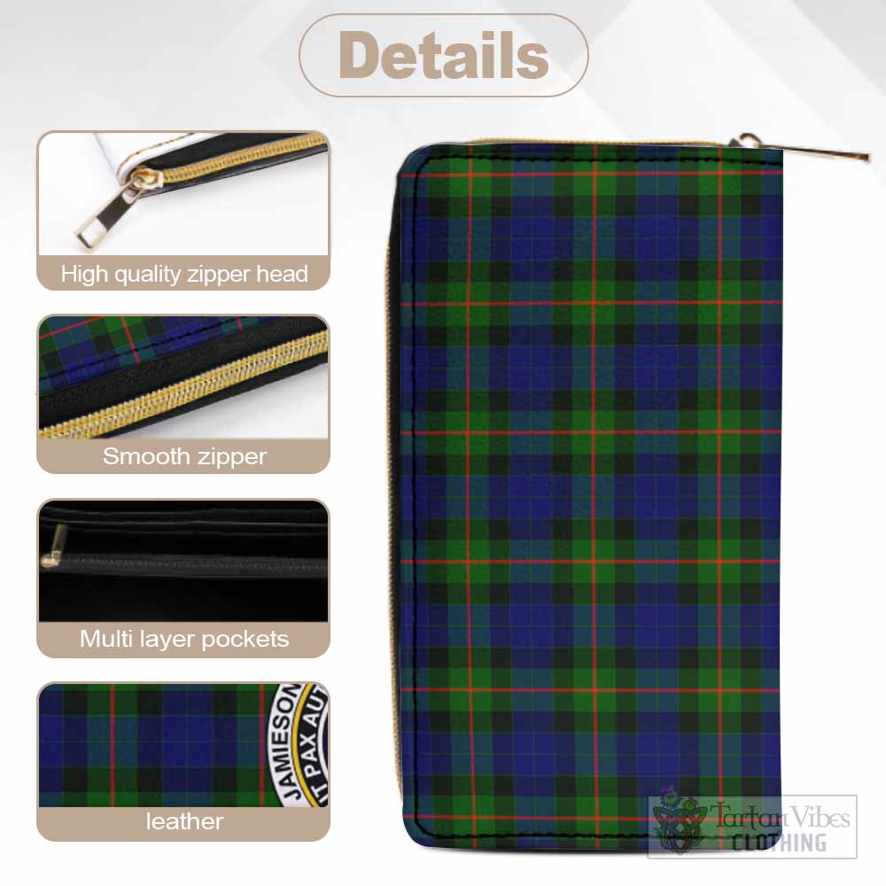 Jamieson Tartan Women's Leather Wallet with Family Crest - Tartan Vibes Clothing