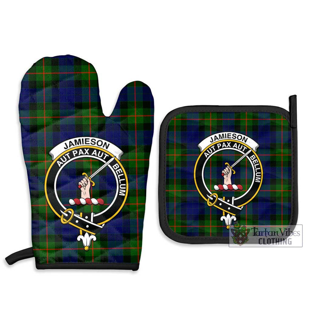 Jamieson Tartan Combo Oven Mitt & Pot-Holder with Family Crest - Tartan Vibes Clothing