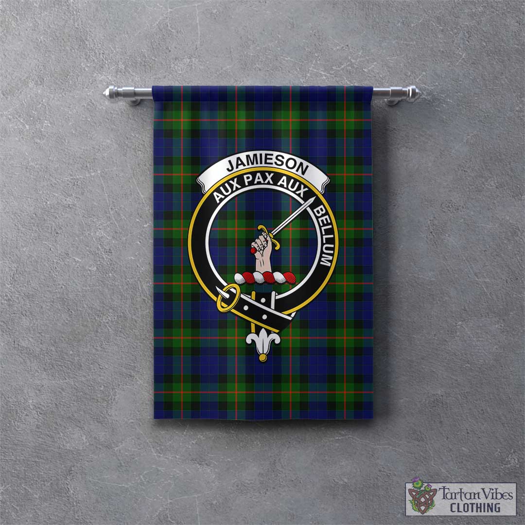 Jamieson Tartan Gonfalon, Tartan Banner with Family Crest - Tartan Vibes Clothing