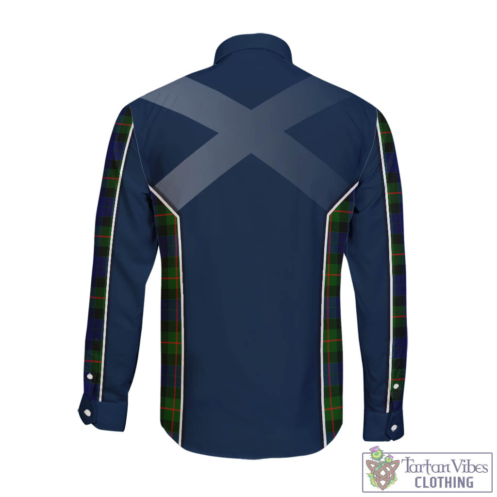 Tartan Vibes Clothing Jamieson Tartan Long Sleeve Button Up Shirt with Family Crest and Scottish Thistle Vibes Sport Style