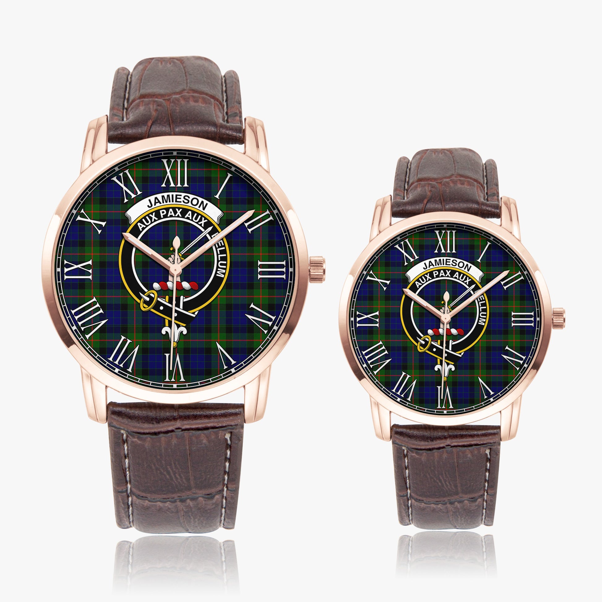 Jamieson Tartan Family Crest Leather Strap Quartz Watch - Tartan Vibes Clothing
