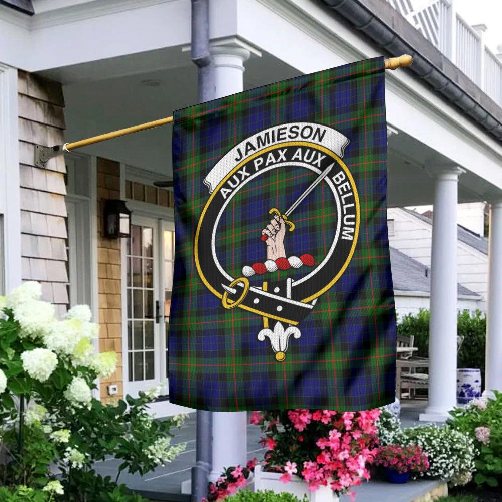 Jamieson Tartan Garden Flag with Family Crest - Tartan Vibes Clothing