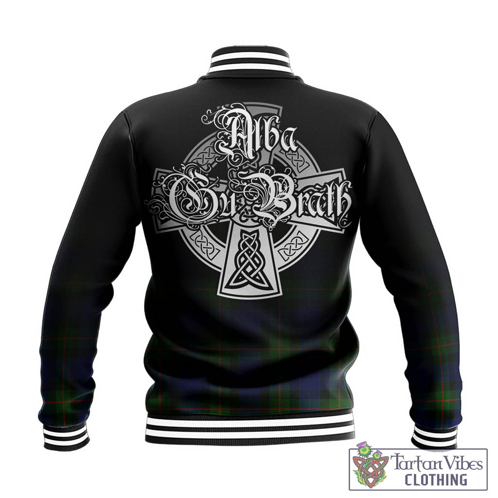 Jamieson Tartan Baseball Jacket Featuring Alba Gu Brath Family Crest Celtic Inspired - Tartan Vibes Clothing