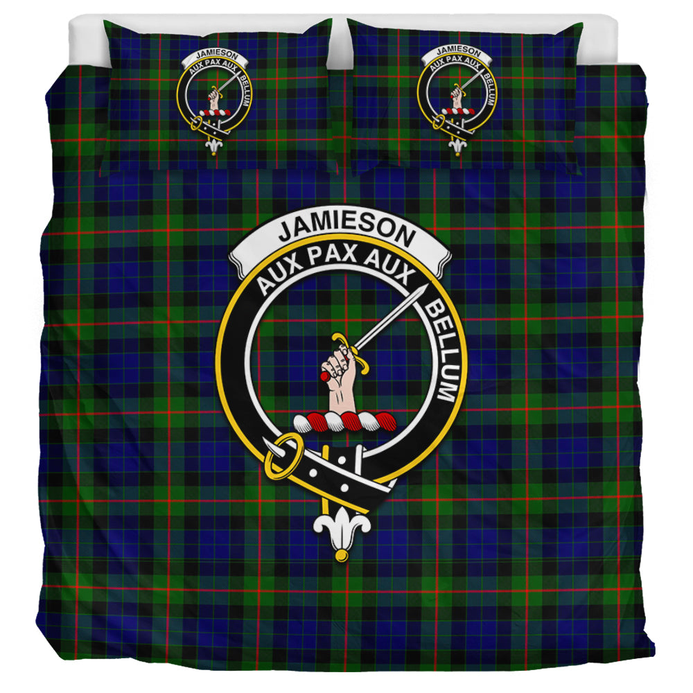 Jamieson Tartan Bedding Set with Family Crest UK Bedding Set UK Super King 104*94 inch - Tartan Vibes Clothing