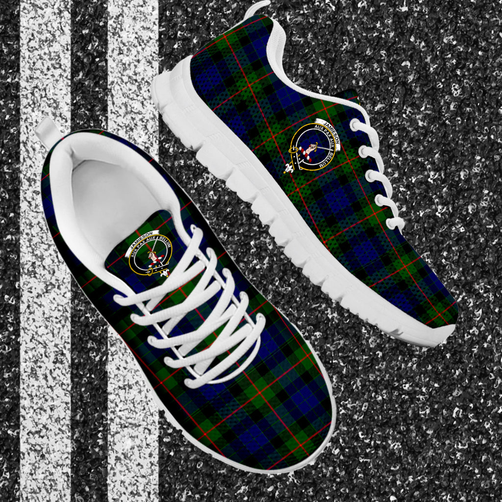 Jamieson Tartan Sneakers with Family Crest - Tartan Vibes Clothing