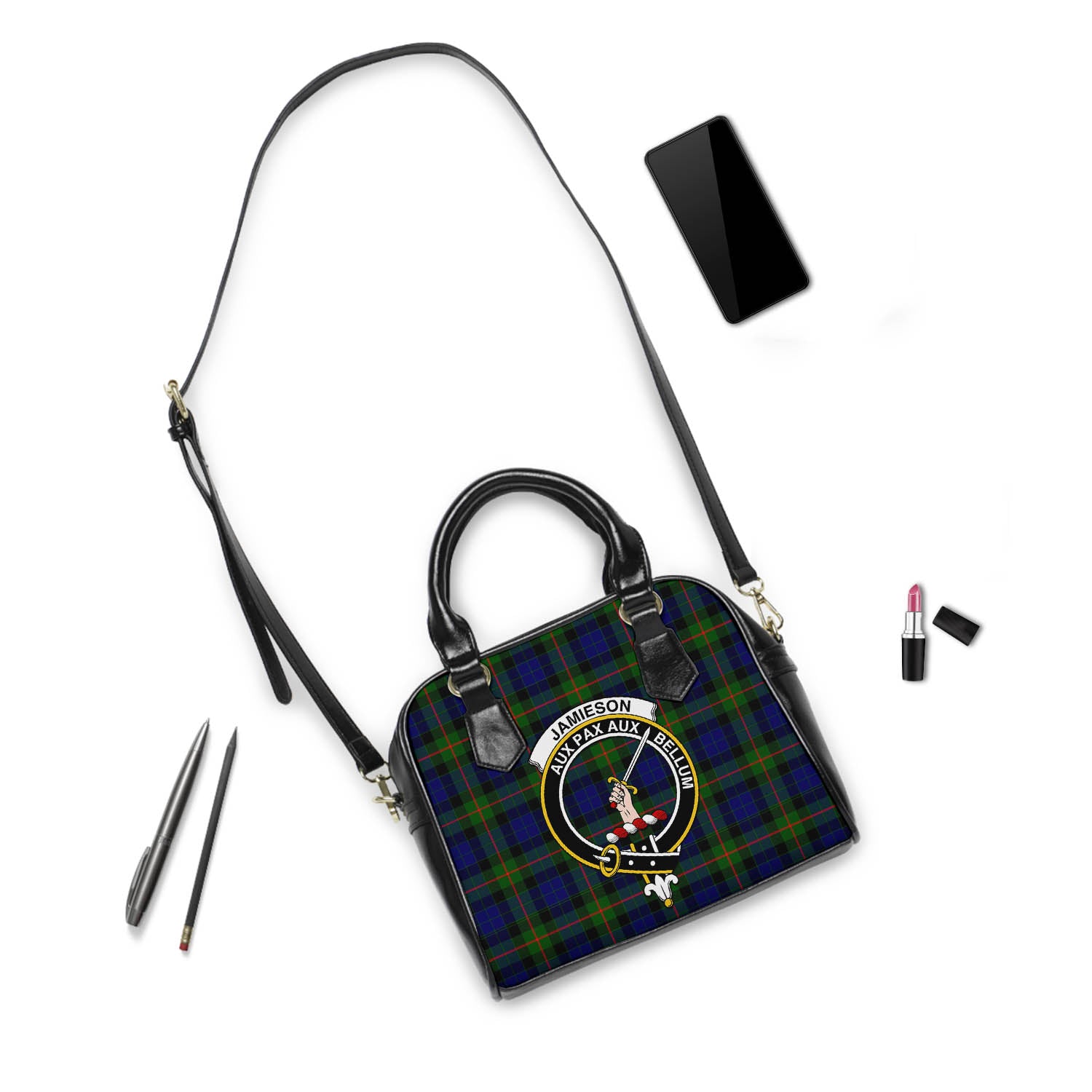 MacEwan Modern Tartan Crest Leather Handbag