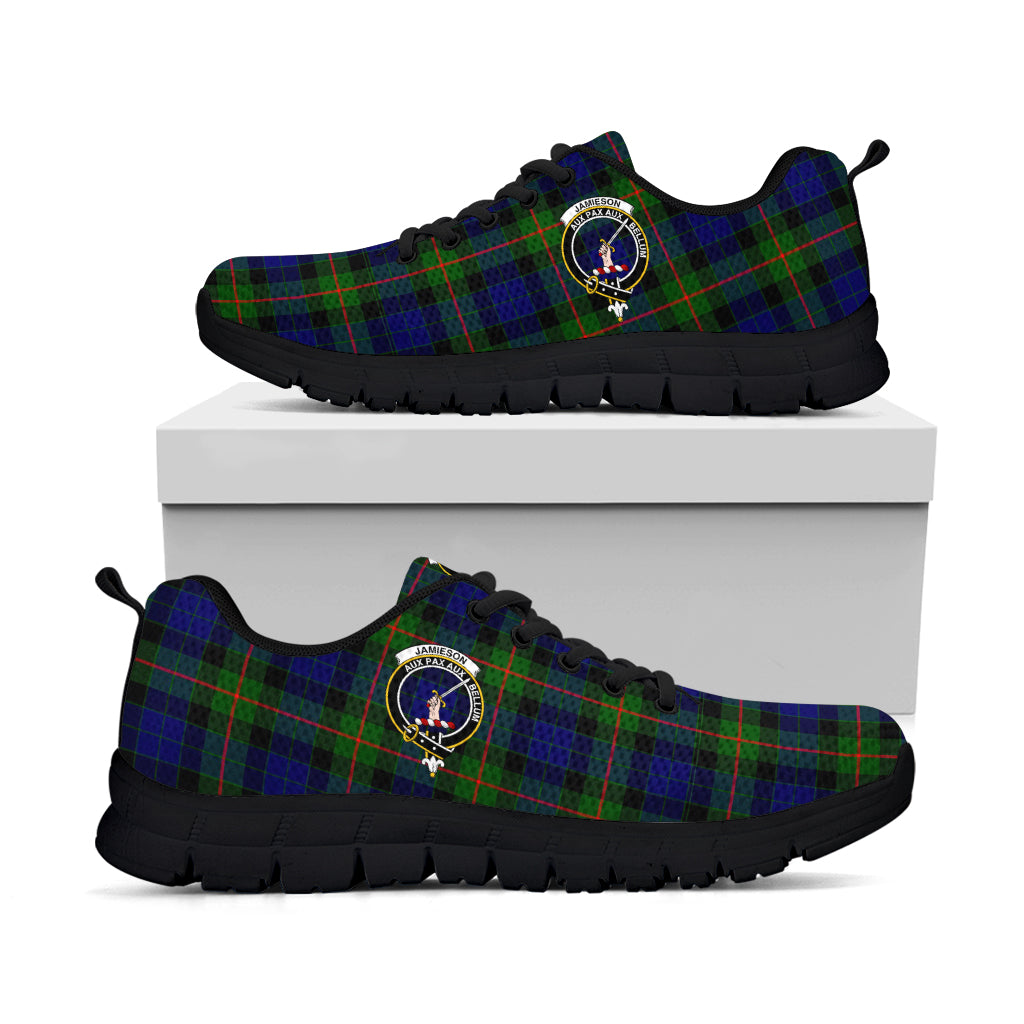 Jamieson Tartan Sneakers with Family Crest - Tartan Vibes Clothing