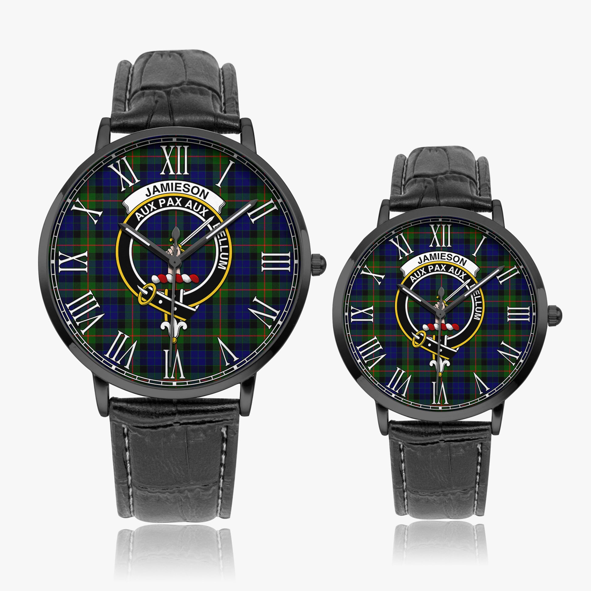 Jamieson Tartan Family Crest Leather Strap Quartz Watch - Tartan Vibes Clothing
