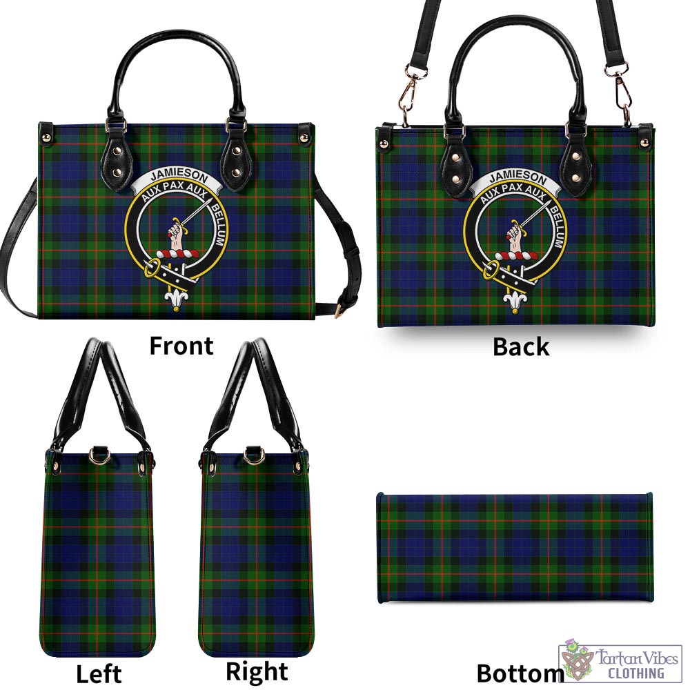 Jamieson Tartan Luxury Leather Handbags with Family Crest - Tartan Vibes Clothing