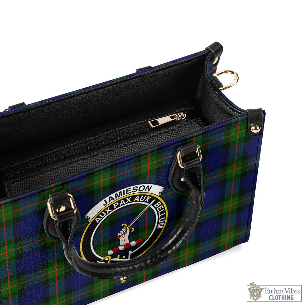 Jamieson Tartan Luxury Leather Handbags with Family Crest - Tartan Vibes Clothing