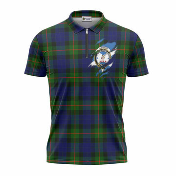 Jamieson Clan Crest In Me Tartan Zipper Polo Shirt Scotland Flag Style