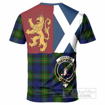 Jamieson Crest Tartan T-Shirt with Lion Rampant Saltire Style