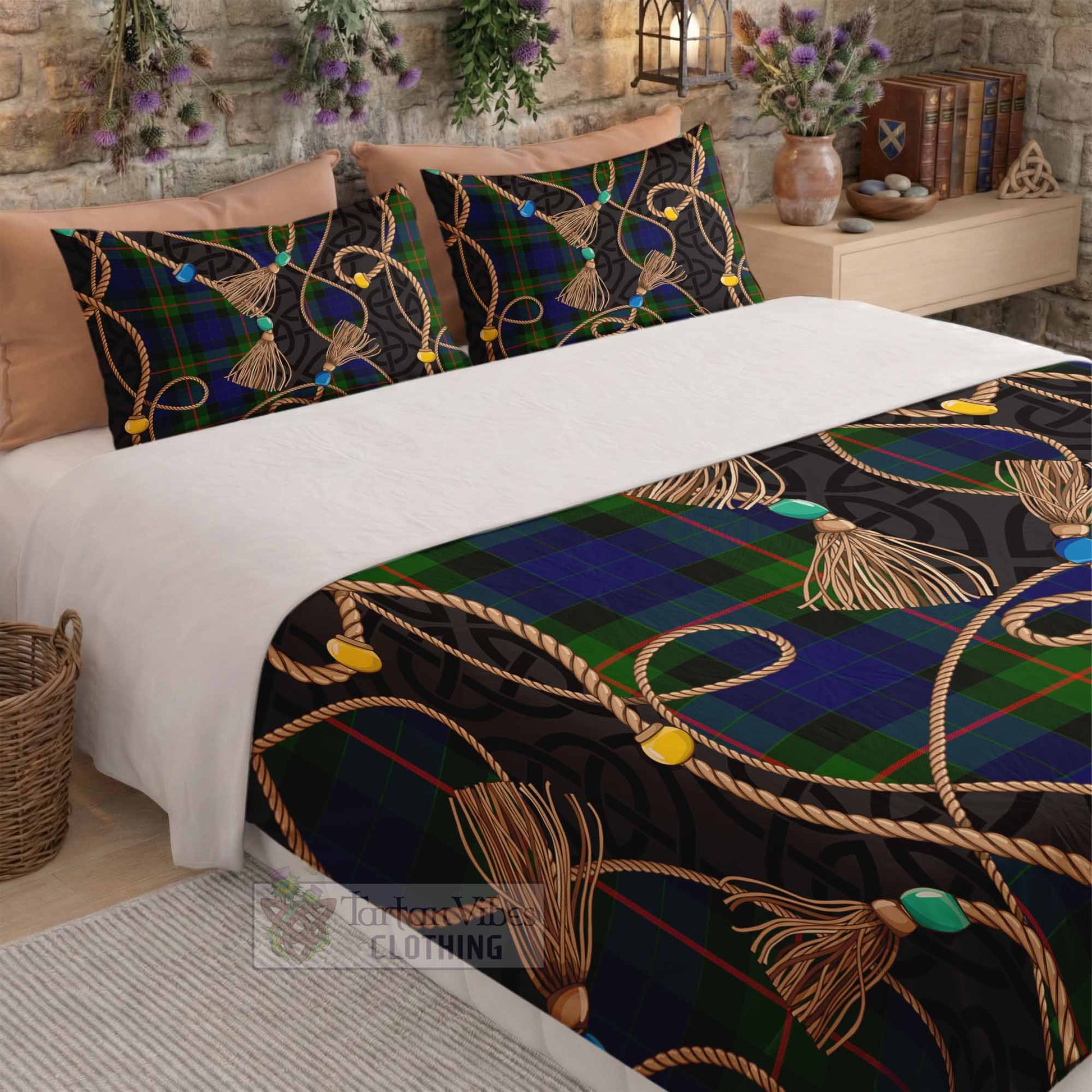 Jamieson Scottish Tartan Twisted Ropes Stylized Bedding Set - Tartan Vibes Clothing