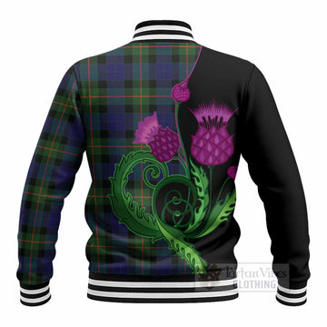Jamieson Tartan Baseball Jacket Traditional Scottish Thistle