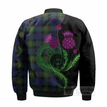 Jamieson Tartan Bomber Jacket Traditional Scottish Thistle
