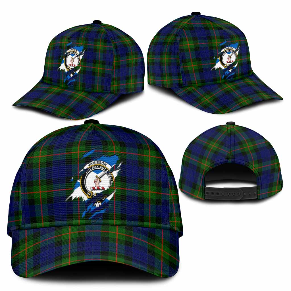 Jamieson Tartan Classic Cap with Family Crest In Me Style