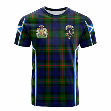 Jamieson Tartan Crest Cotton T-shirt Scotland Coat of Arm Flag Style