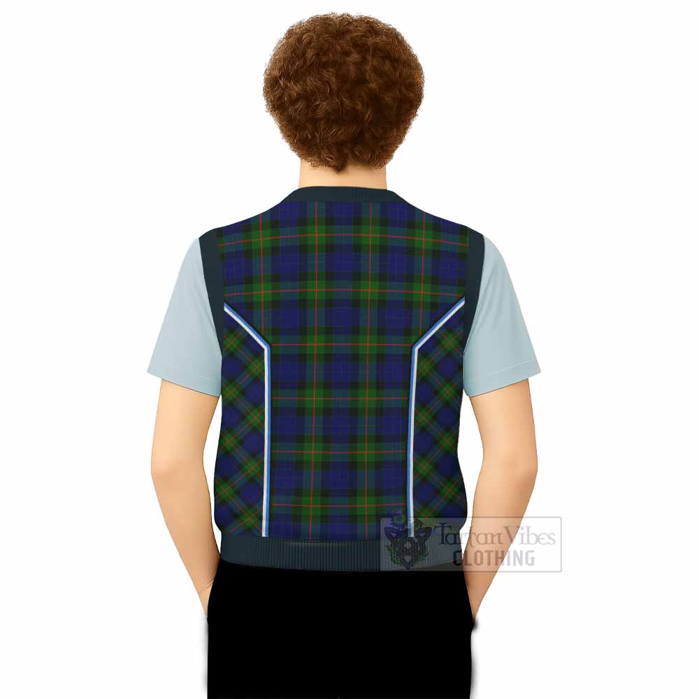 Jamieson Tartan Crest Knitted V-Neck Vest Scotland Coat of Arm Flag Style - Tartan Vibes Clothing