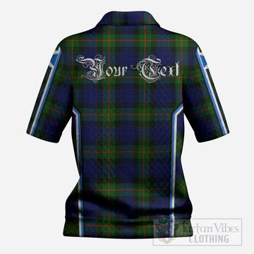 Jamieson Tartan Crest Women’s Polo Sweater Top Scotland Coat of Arm Flag Style