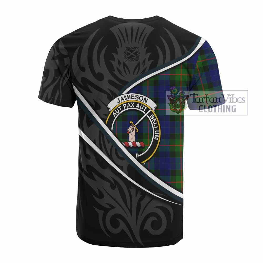 Jamieson Tartan Family Crest Cotton T-shirt Celtic Scottish Thistle Floral - Tartan Vibes Clothing