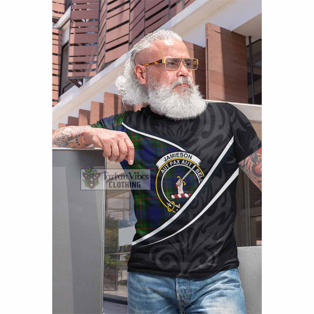 Jamieson Tartan Family Crest Cotton T-shirt Celtic Scottish Thistle Floral - Tartan Vibes Clothing