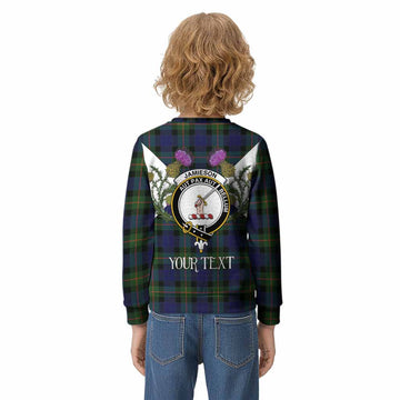 Jamieson Tartan Family Crest Kid Knitted Sweatshirt Scottish Burns Night Thistle Floral