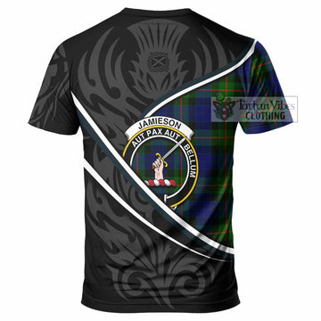 Jamieson Tartan Family Crest T-shirt Celtic Scottish Thistle Floral