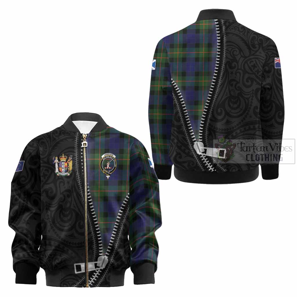 Jamieson Tartan Kid Bomber Jacket New Zealand Pattern Unique Zipper Stylized