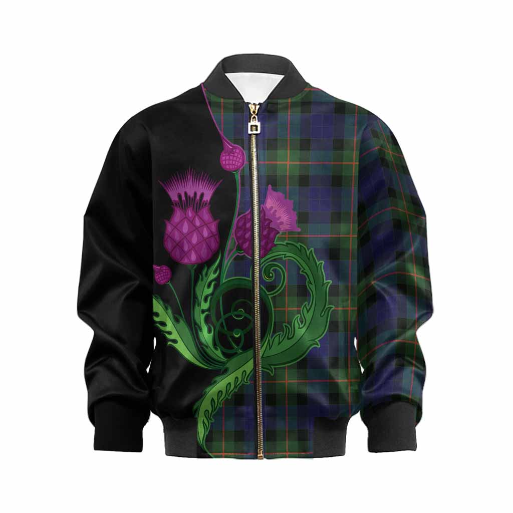 Jamieson Tartan Kid Bomber Jacket Traditional Scottish Thistle