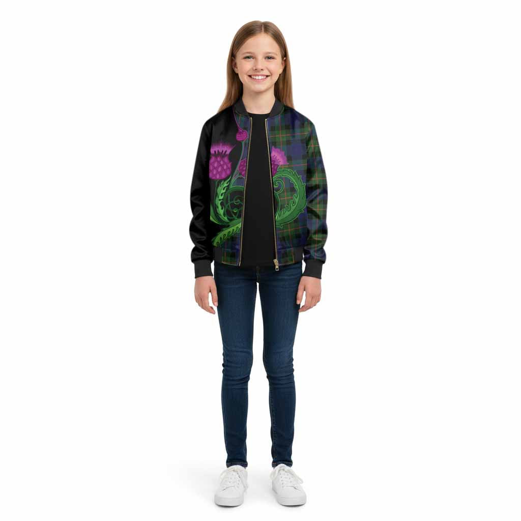Jamieson Tartan Kid Bomber Jacket Traditional Scottish Thistle