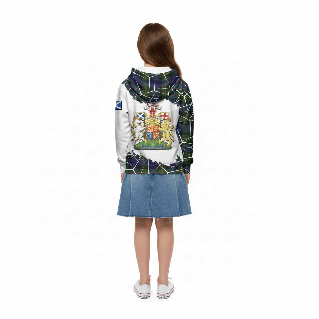 Jamieson Tartan Kid Hoodie with Family Crest and Lion Rampant Grunge Style