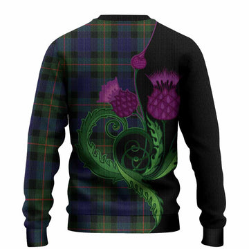 Jamieson Tartan Knitted Sweater Traditional Scottish Thistle