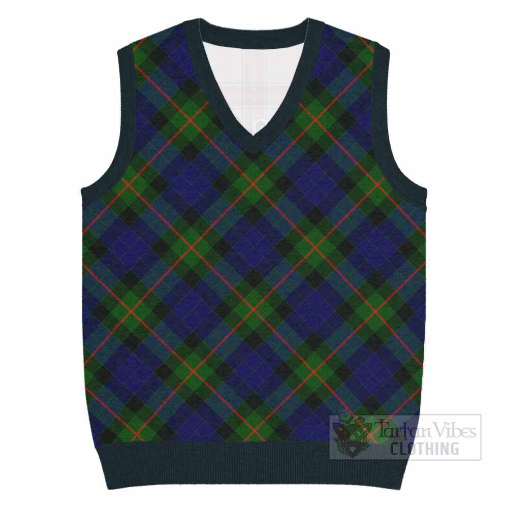 Jamieson Tartan  Knitted V-Neck Vest Cross Style