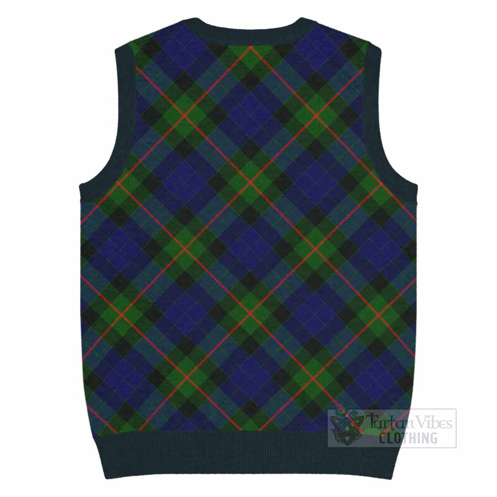 Jamieson Tartan  Knitted V-Neck Vest Cross Style