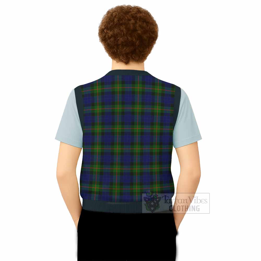 Jamieson Tartan Knitted V-Neck Vest with Family Crest - Tartan Vibes Clothing