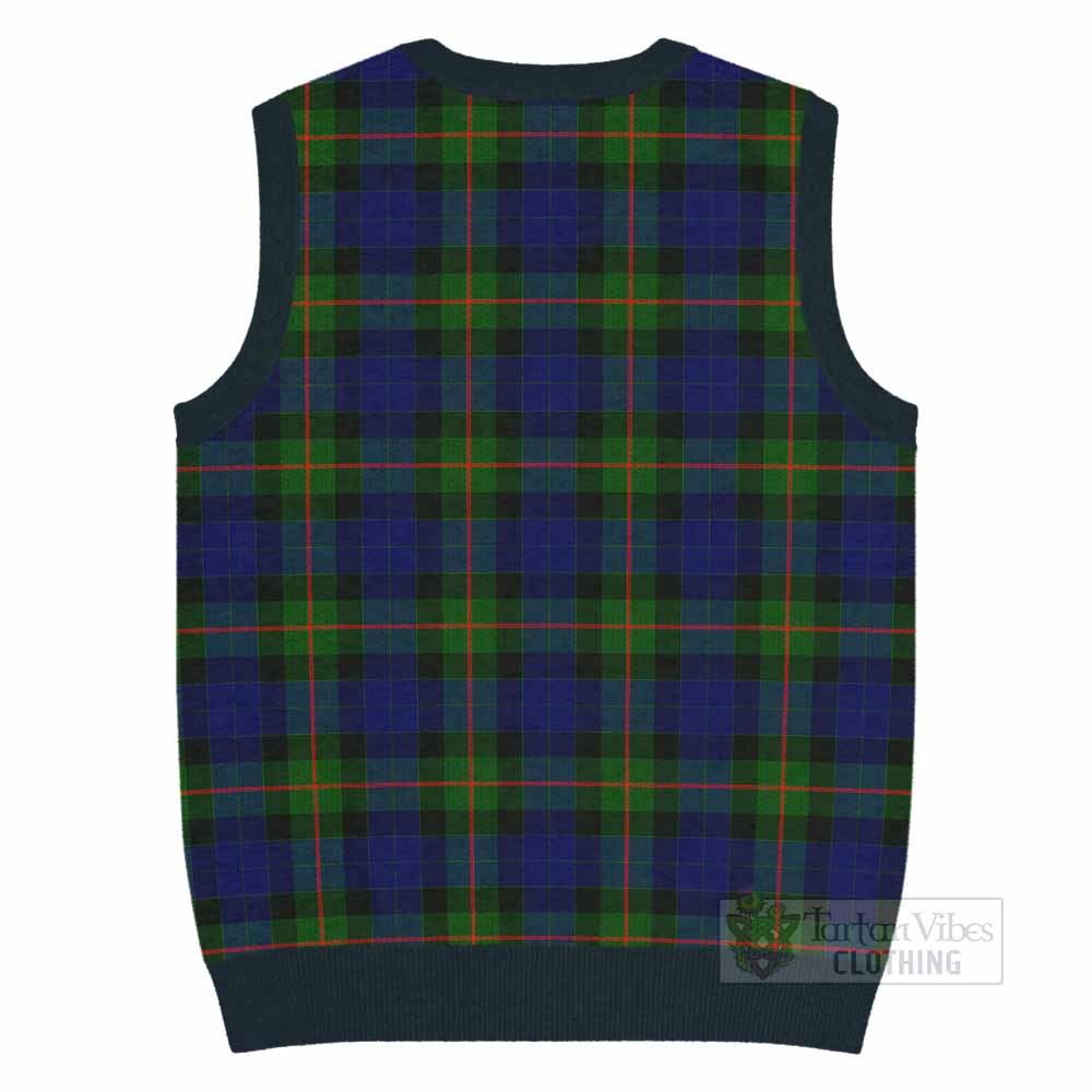 Jamieson Tartan Knitted V-Neck Vest with Family Crest - Tartan Vibes Clothing