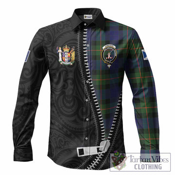 Jamieson Tartan Long Sleeve Button Shirts New Zealand Pattern Unique Zipper Stylized