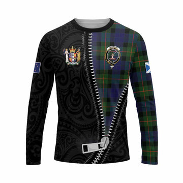 Jamieson Tartan Long Sleeve T-Shirt New Zealand Pattern Unique Zipper Stylized