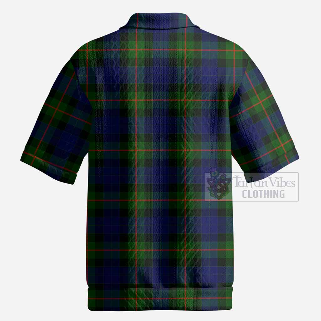 Jamieson Tartan Men’s Polo Sweater Top with Family Crest