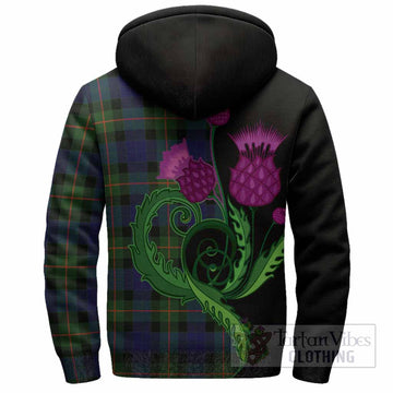 Jamieson Tartan Sherpa Hoodie Traditional Scottish Thistle