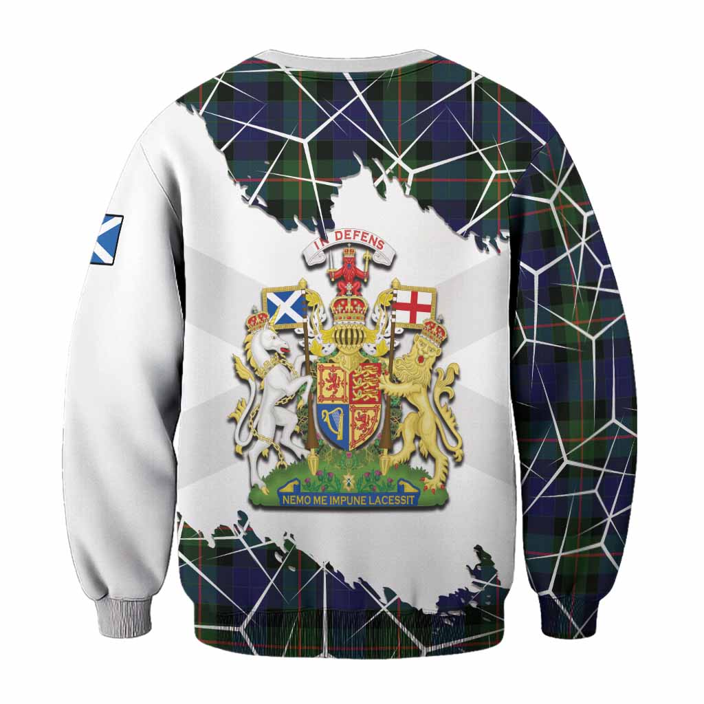 Jamieson Tartan Sweatshirt with Family Crest and Lion Rampant Grunge Style