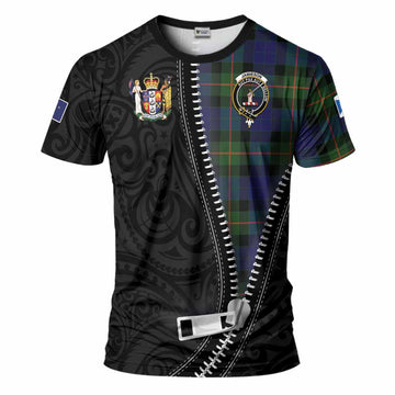 Jamieson Tartan T-Shirt New Zealand Pattern Unique Zipper Stylized