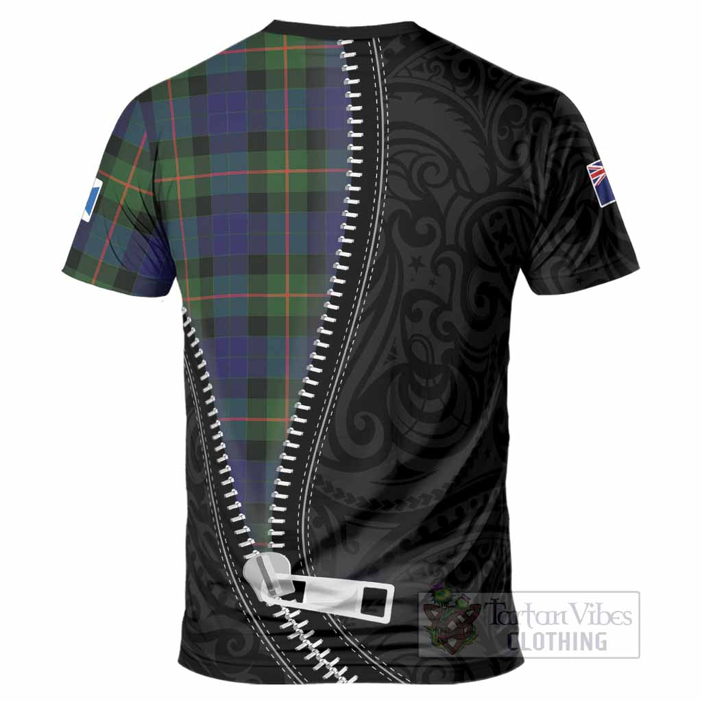 Jamieson Tartan T-Shirt New Zealand Pattern Unique Zipper Stylized