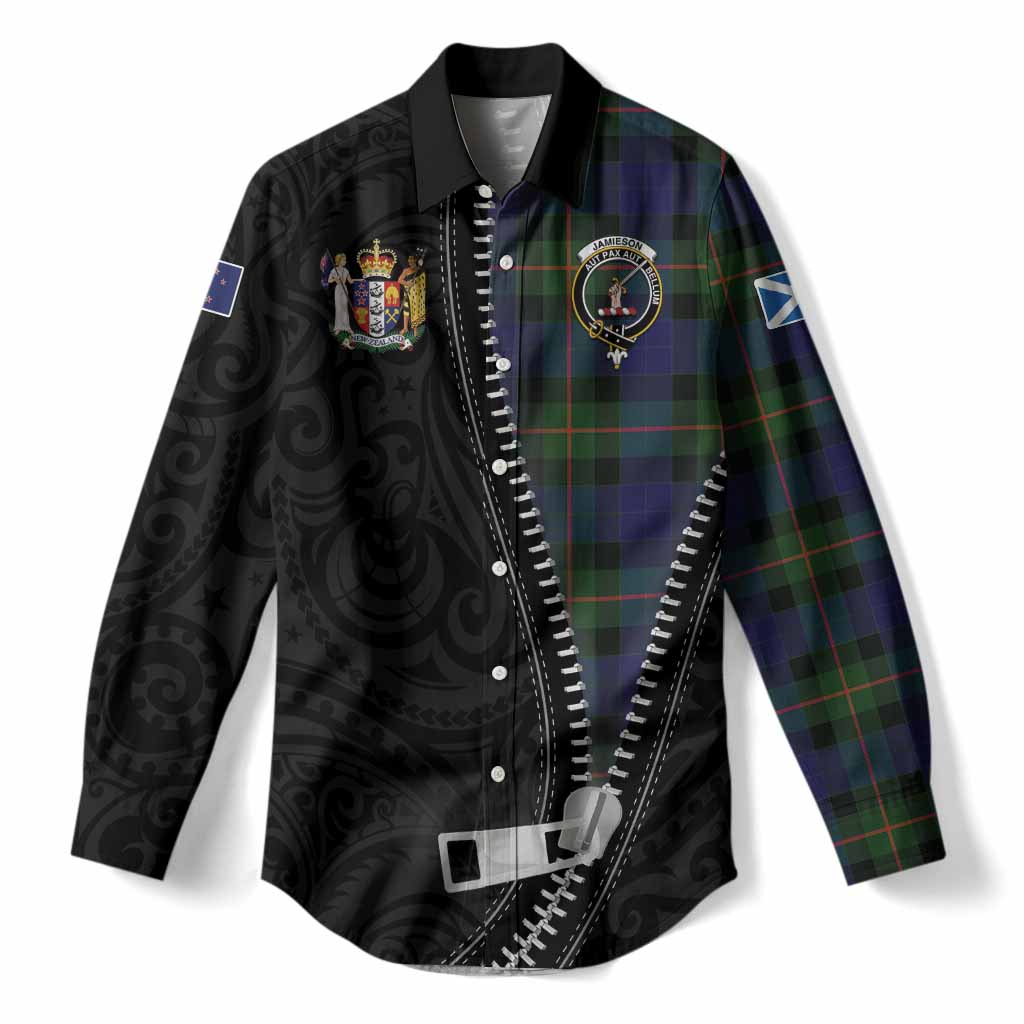 Jamieson Tartan Women Casual Shirt New Zealand Pattern Unique Zipper Stylized